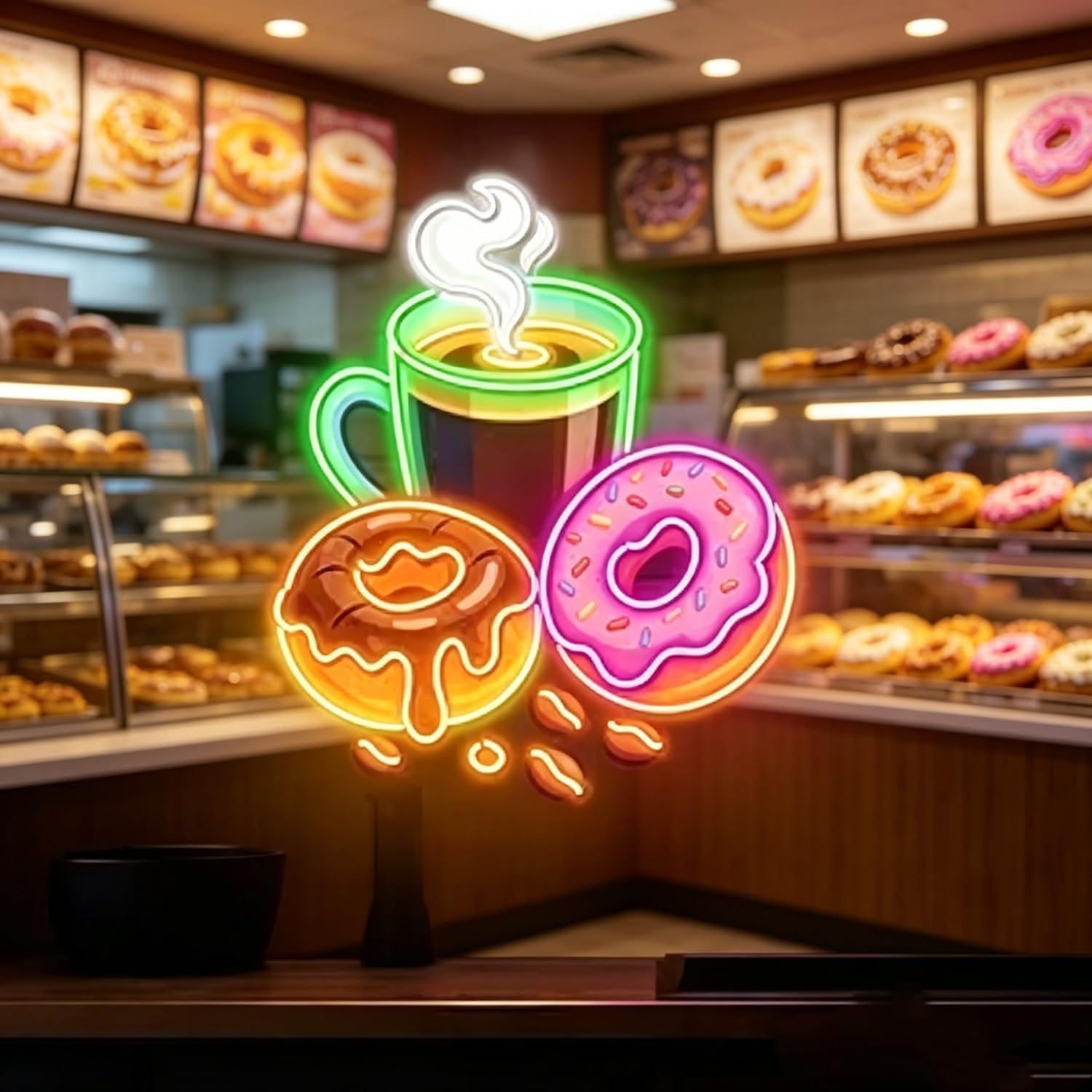 Outdoor Lighting For Store - 도넛 LED 네온사인 USB 전원 네온