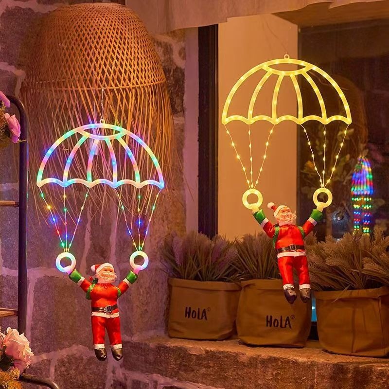 Outdoor Lighting Pendant - 스트링 라이트 LED 산타 낙하산 크리스마스