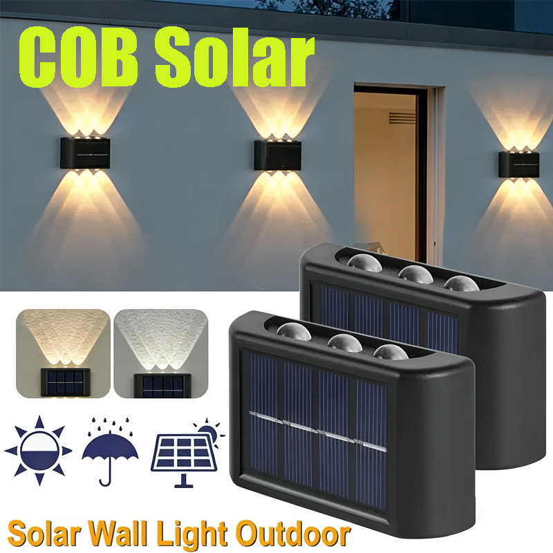 Outdoor Lighting Lamp - COB 태양광 벽등, 방수 야외 조명,