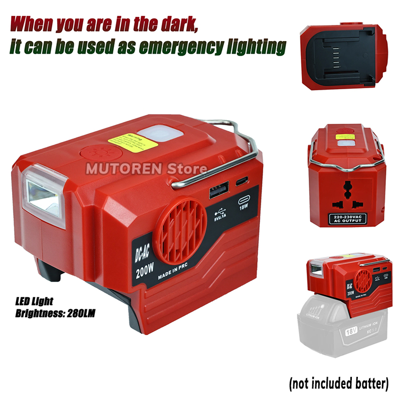 Outdoor Lighting Battery Operated - LED 조명이 있는 휴대용 전력 인버터,