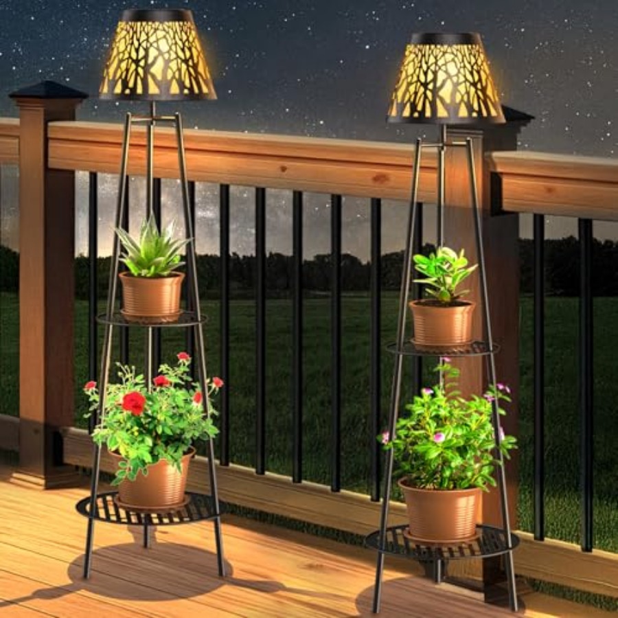 Outdoor Lighting Lamp - 2팩 야외용 태양광 바닥 램프(식물 스탠드
