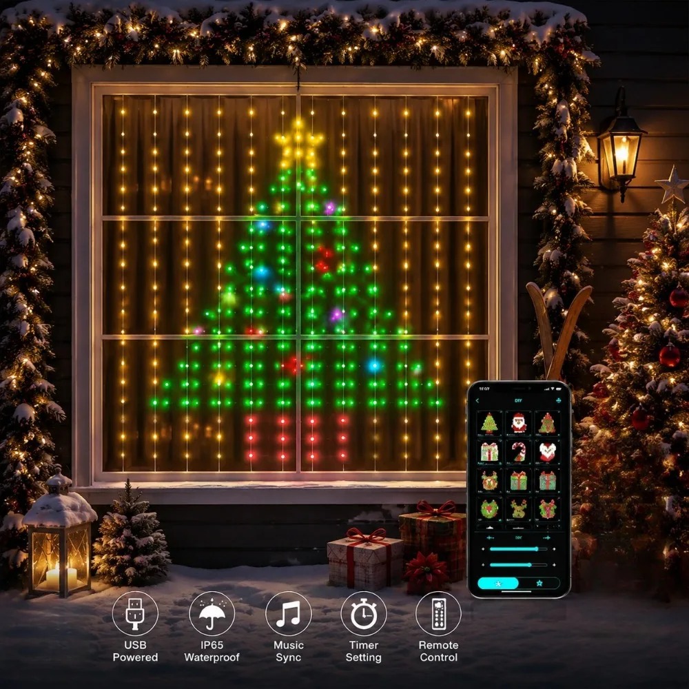 야외용 LED 픽셀 커튼 조명 블루투스 앱 스마트 RG - Outdoor Lighting Diy 리뷰 및 가격