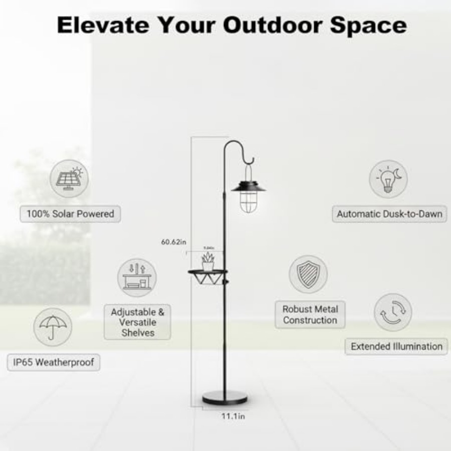 태양광 플로어 램프 겸 테이블, 60인치 야외용 셰퍼드 - Outdoor Lighting Lamp 리뷰 및 가격