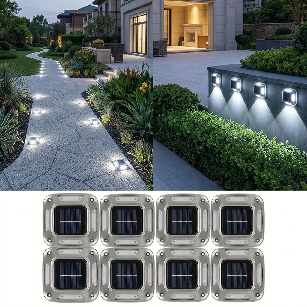 8개의 태양광 정원등, 방수 사각형 지상 경로 조명,  - Outdoor Lighting Ground Fixtures 리뷰 및 가격