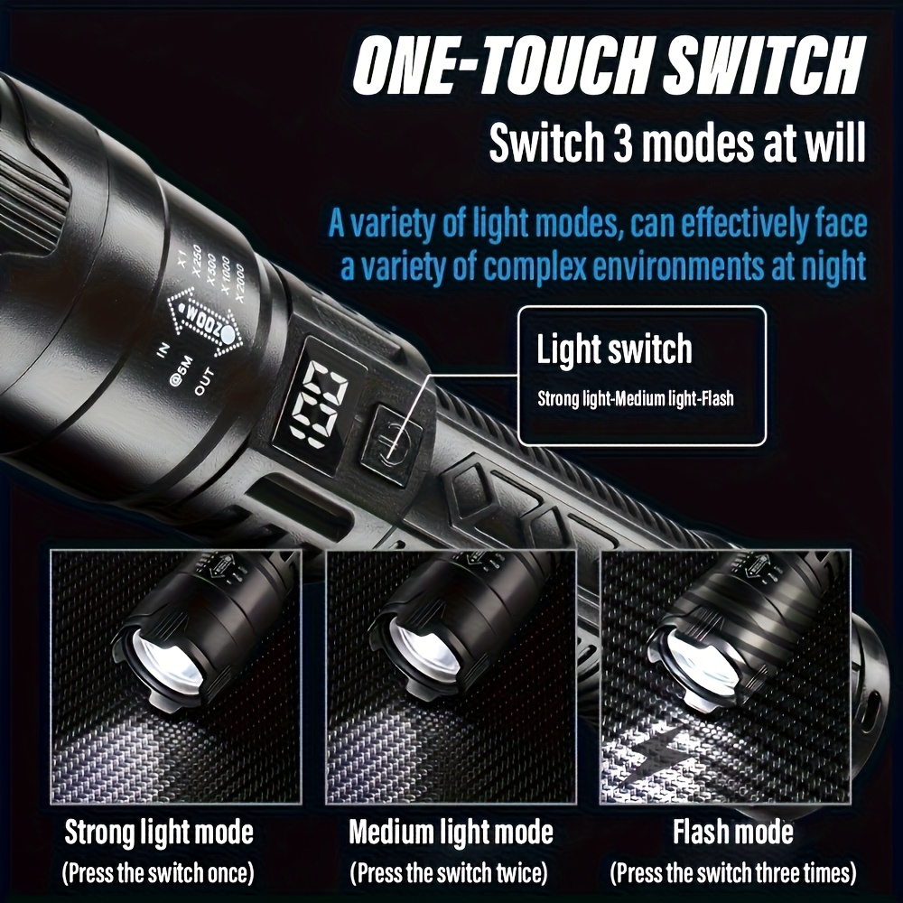 1000LM 초강력 LED 손전등 타입-C 충전식 장거 - Outdoor Lighting The Range 리뷰 및 가격