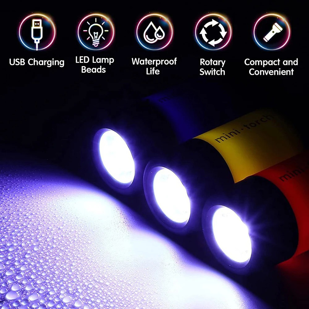 USB 충전식 캠핑 미니 손전등 강력한 라이트 포켓 키 - Outdoor Lighting Diy 리뷰 및 가격
