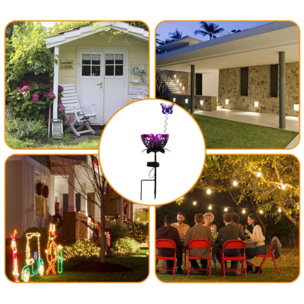 연꽃 모양의 태양열 램프 철제 접지 플러그 속이 빈 디 - Outdoor Lighting Ground Fixtures 리뷰 및 가격
