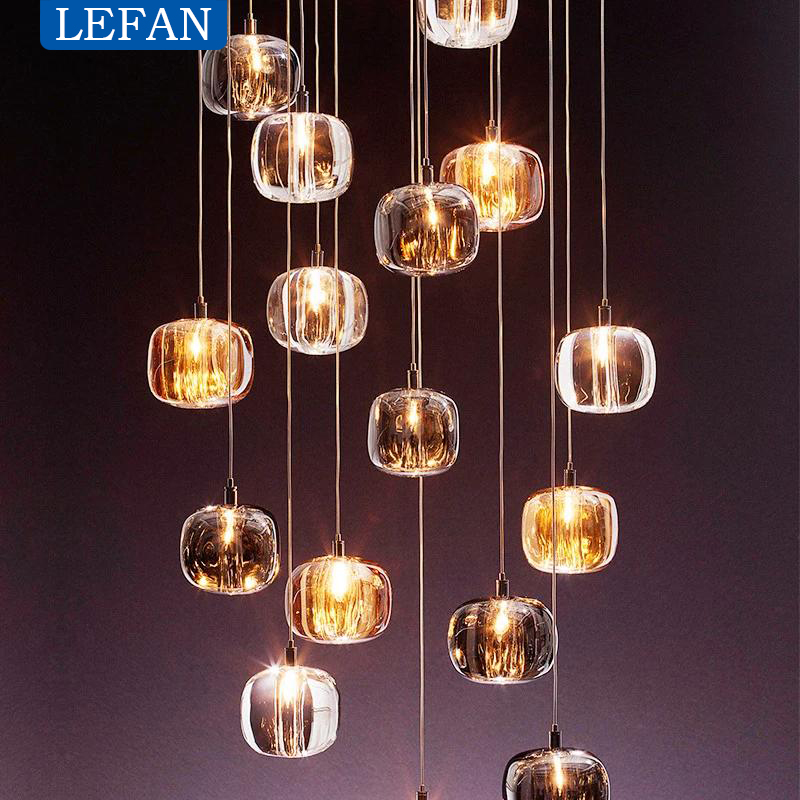 현대 크리스탈 LED 샹들리에 계단 거실 긴 크리스털  - Outdoor Lighting Pendant 리뷰 및 가격