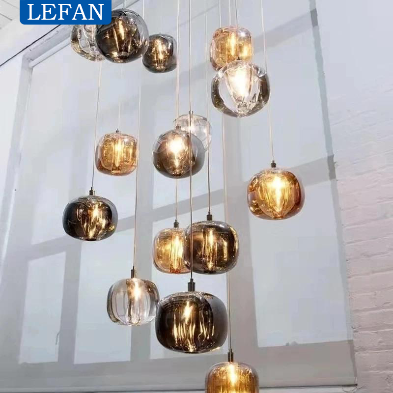 현대 크리스탈 LED 샹들리에 계단 거실 긴 크리스털  - Outdoor Lighting Pendant 리뷰 및 가격