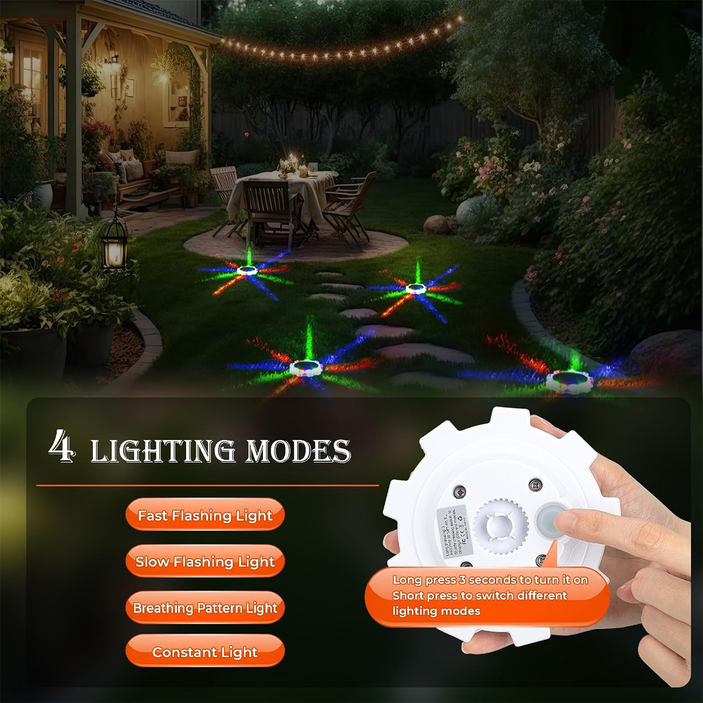 태양광 정원등, 9개의 RGB LED, 자동 켜짐/꺼짐 - Outdoor Lighting Ground Fixtures 리뷰 및 가격