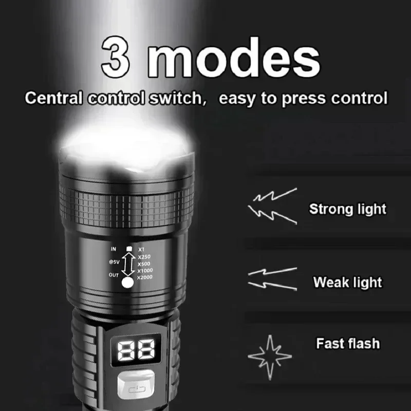P50 고휘도 손전등 LED 비드 디지털 배터리 디스플 - Outdoor Lighting Diy 리뷰 및 가격