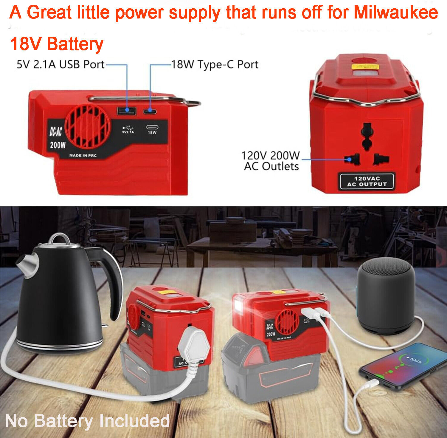 LED 조명이 있는 휴대용 전력 인버터, 야외 모바일  - Outdoor Lighting Battery Operated 리뷰 및 가격