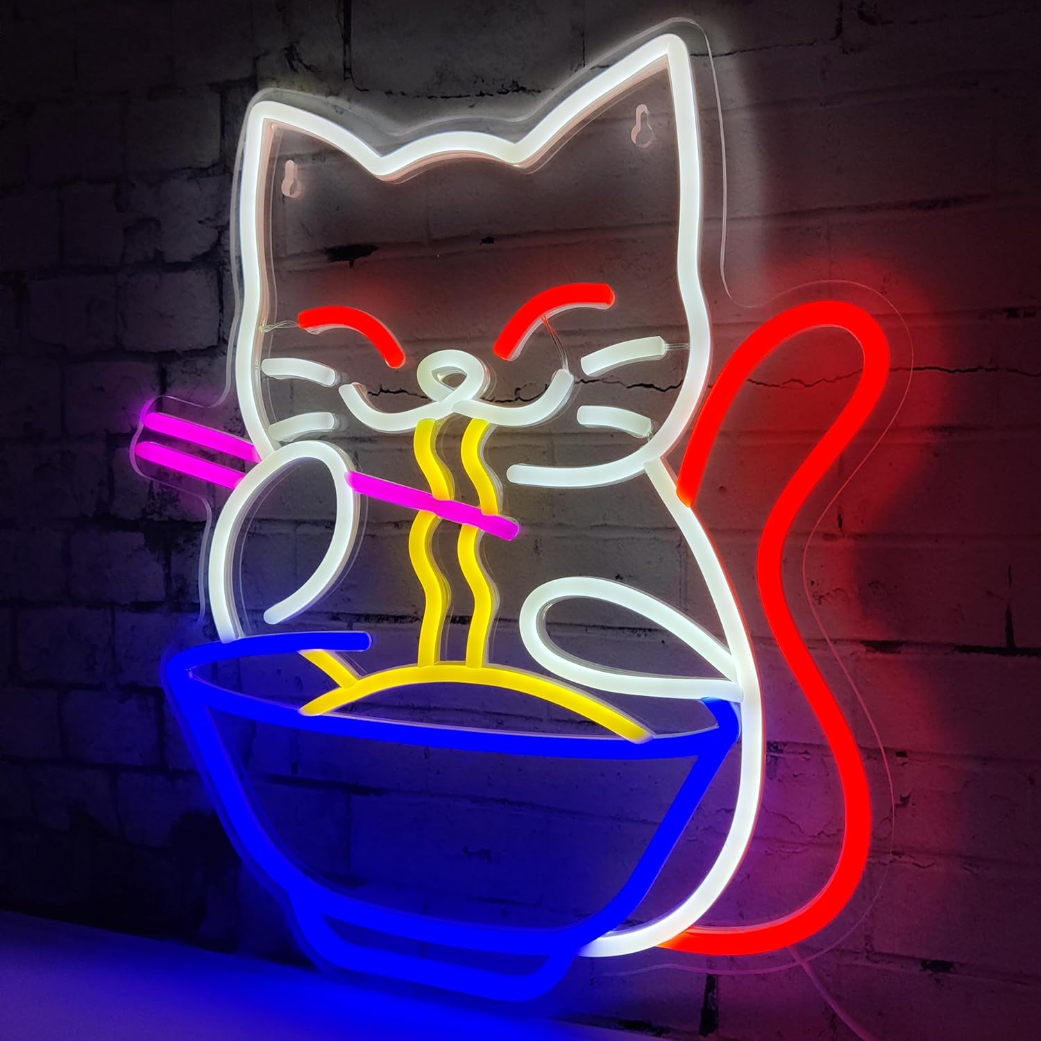 럭키 고양이 국수 네온 사인, LED 네온 조명, 네온 - Outdoor Lighting For Store 리뷰 및 가격