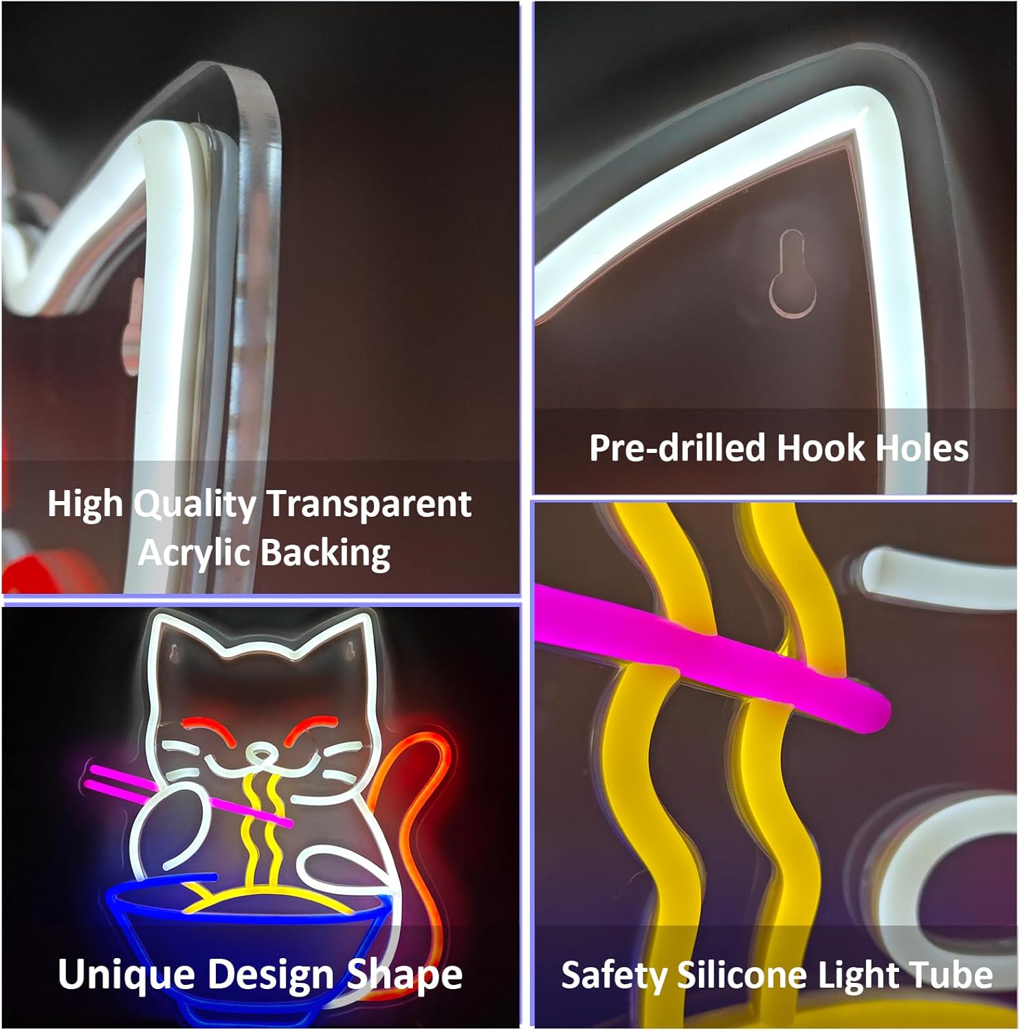 럭키 고양이 국수 네온 사인, LED 네온 조명, 네온 - Outdoor Lighting For Store 리뷰 및 가격