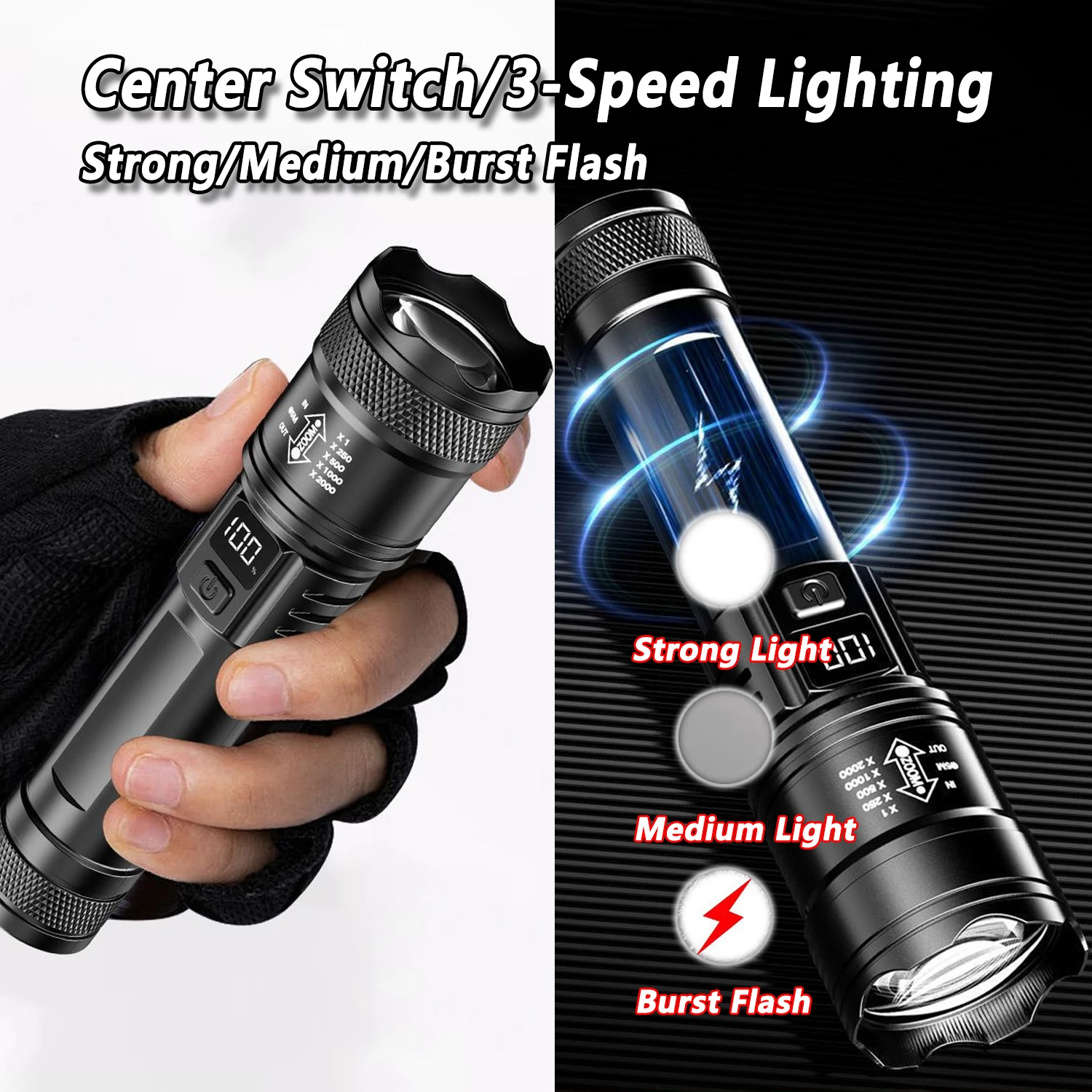 울트라 브라이트 LED 손전등 2000LM Type-C - Outdoor Lighting Bollards 리뷰 및 가격