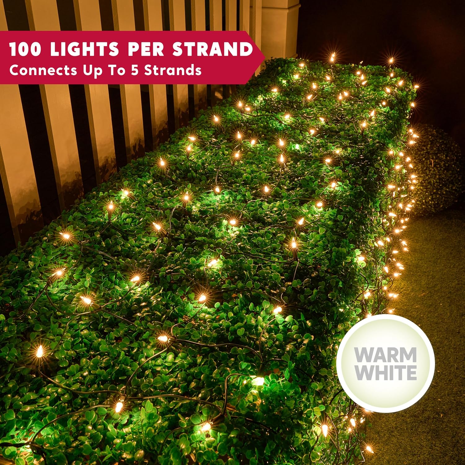 크리스마스 네트 조명 100개, 따뜻한 흰색 네트 조명 - Outdoor Lighting Event 리뷰 및 가격