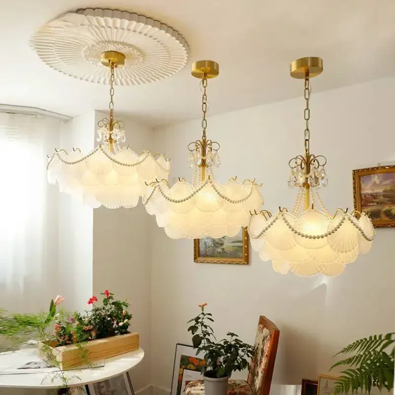 모던 LED 조명 고정장치 아트, 프랑스 쉘, 유리 펜 - Outdoor Lighting Pendant 리뷰 및 가격