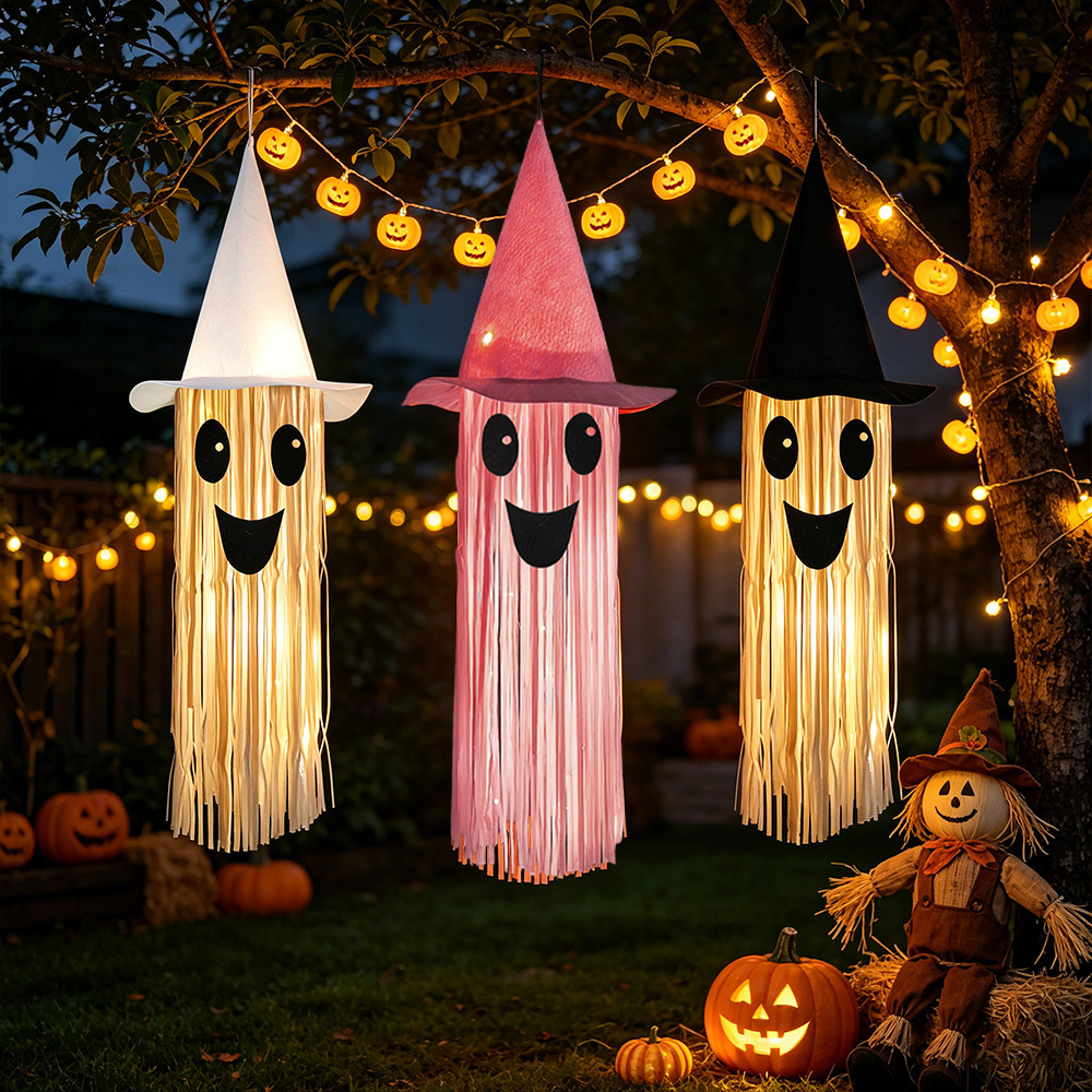 할로윈 야광 마녀 모자 유령 태슬 장식, LED 조명  - Outdoor Lighting Pendant 리뷰 및 가격